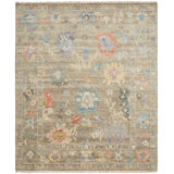 Colorburst Oushak Hand Knotted Area Rug in Tan