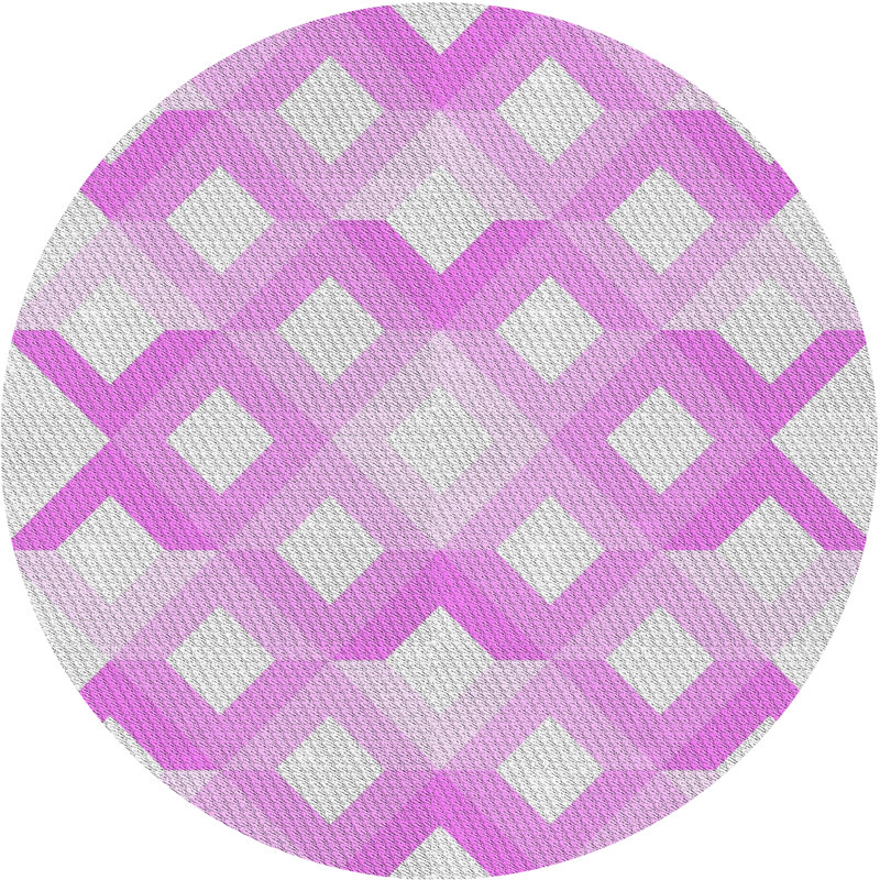 Tapis mauve à motif géométrique Koeller, Rond 7 pi