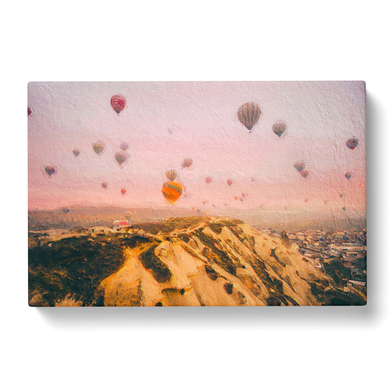 Hot Air Balloon Ride - Wrapped Canvas Painting, 35cm H x 50cm W x 3cm D
