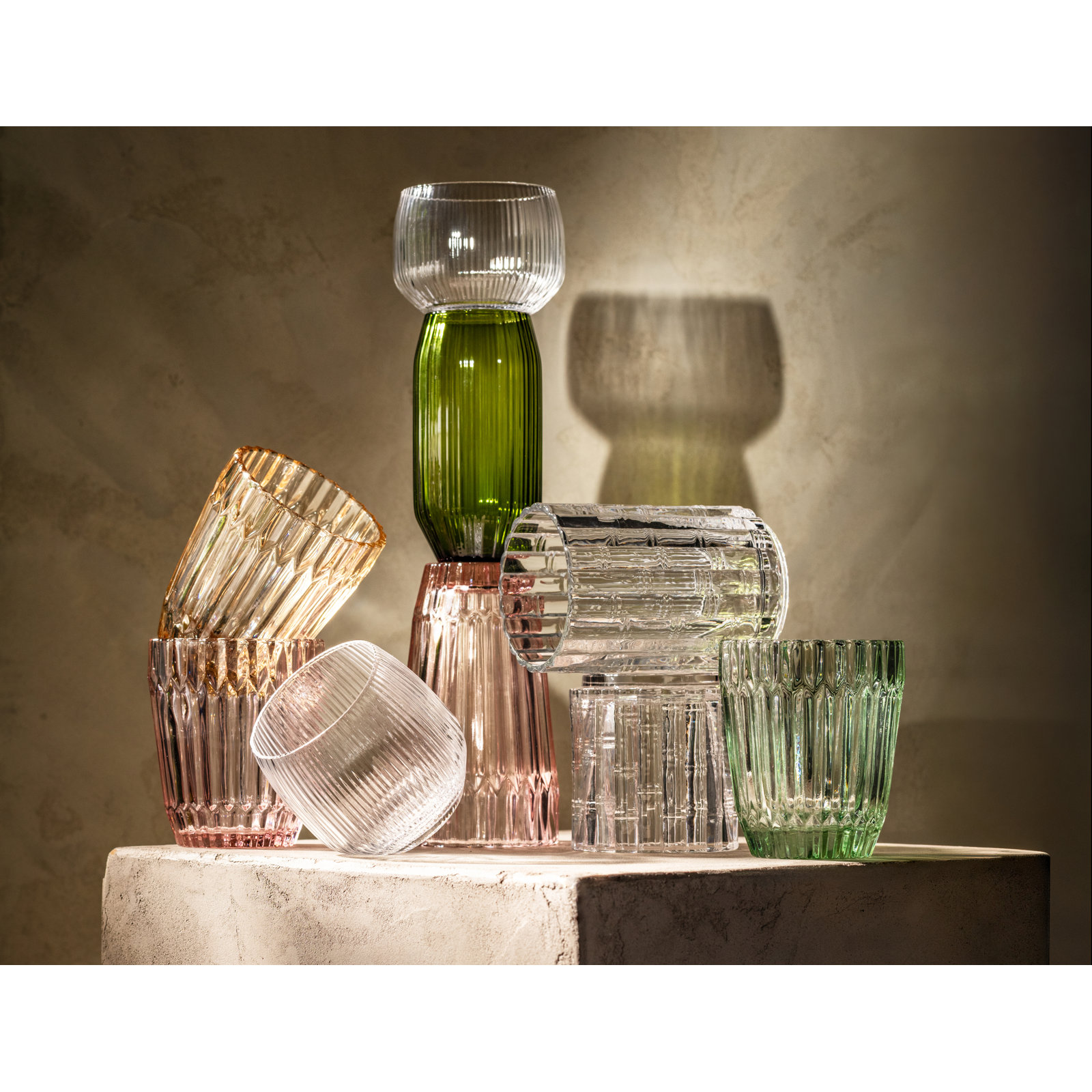 Mahalo Ribbed Drinking Glass