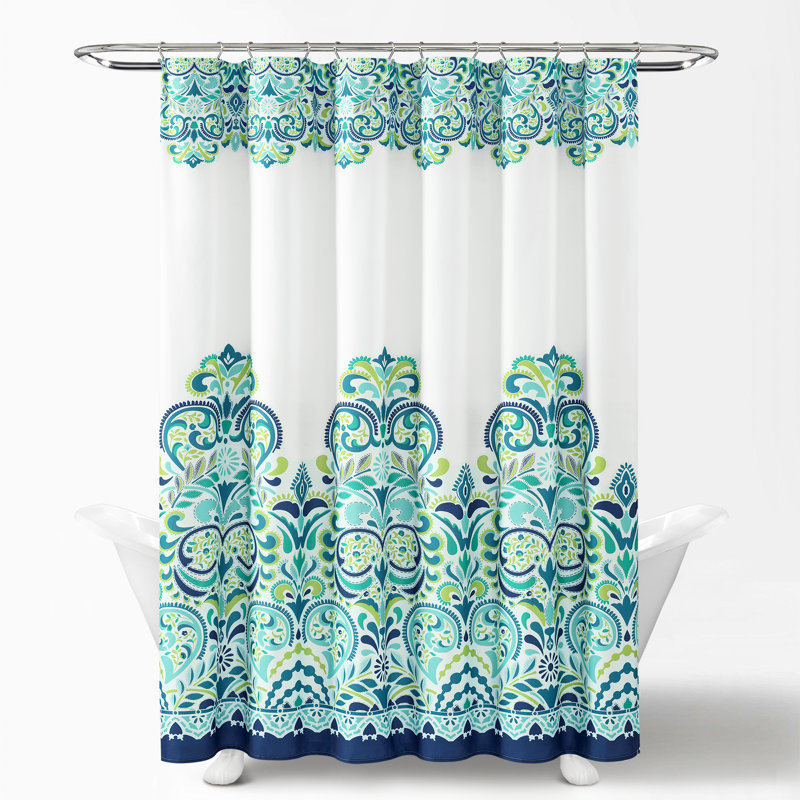 Bridgetown Polyester Shower Curtain, Blue/Green