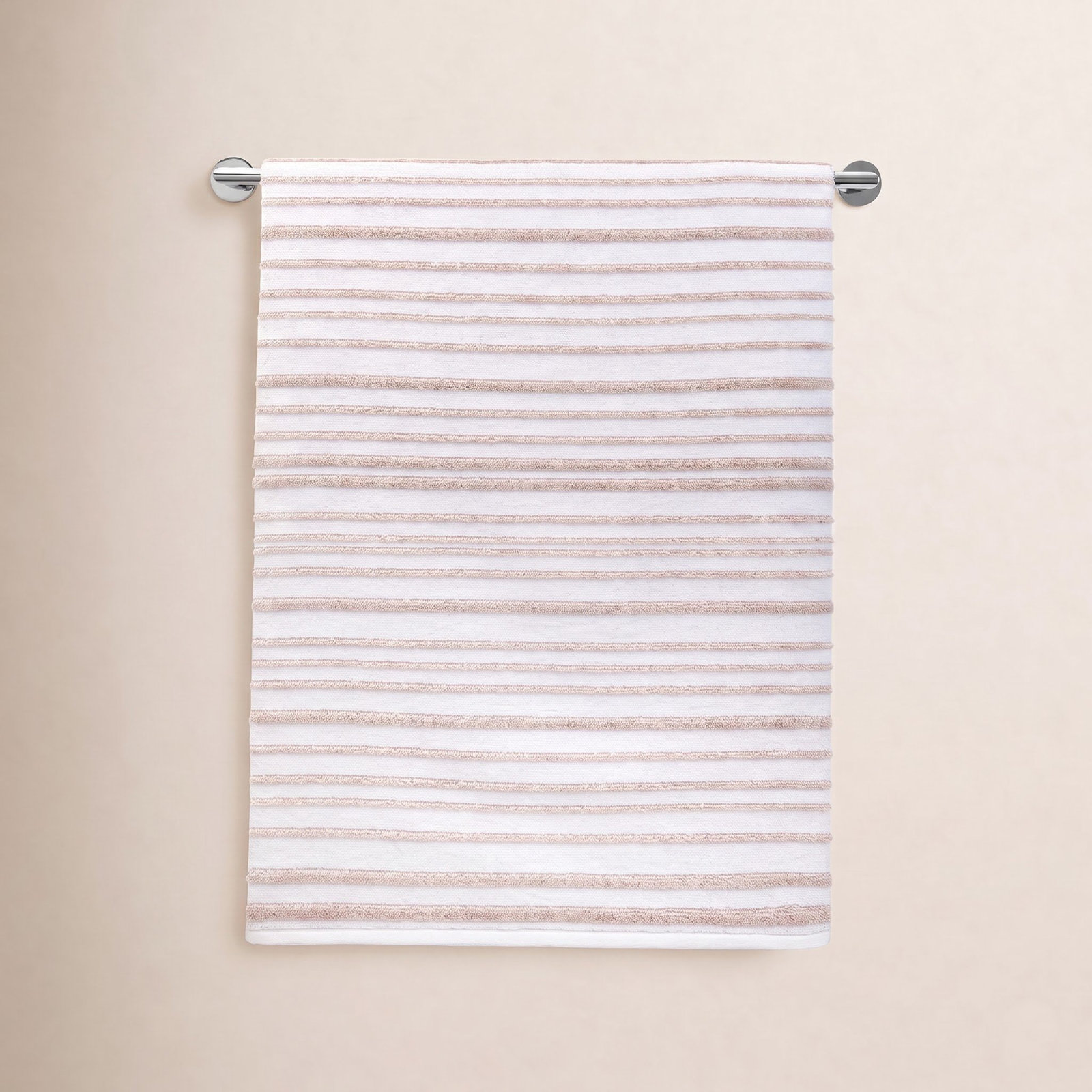 Ridgecrest Striped Cotton Bath Towel, White