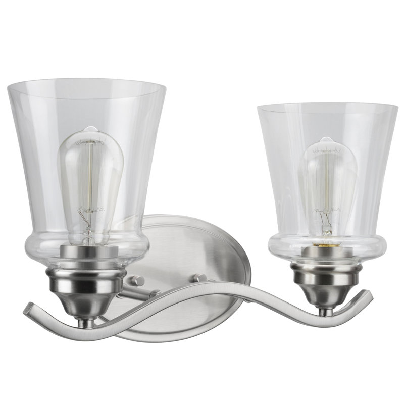 Éclairage pour salle de bain 2 lumières Shumpert, Nickel satiné
