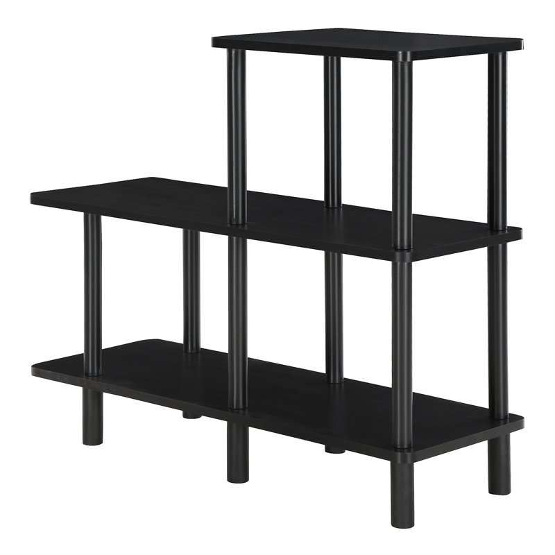 Dulcia 71cm H x 80cm W Plastic Step Bookcase, Espresso