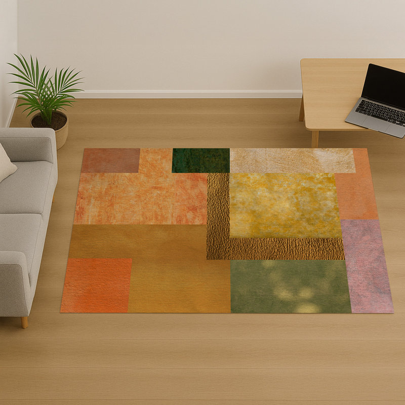 Geometric Area Rug, Runner 70 x 140 cm