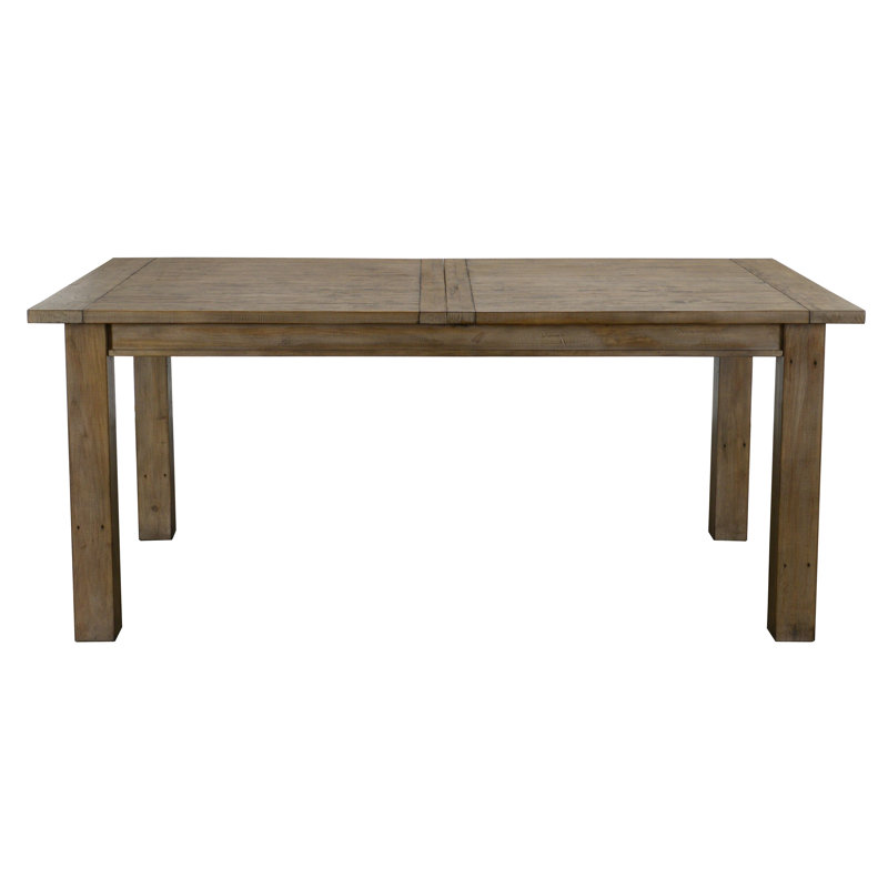 Delphine Extendable Solid Reclaimed Wood Dining Table, Distressed Brown