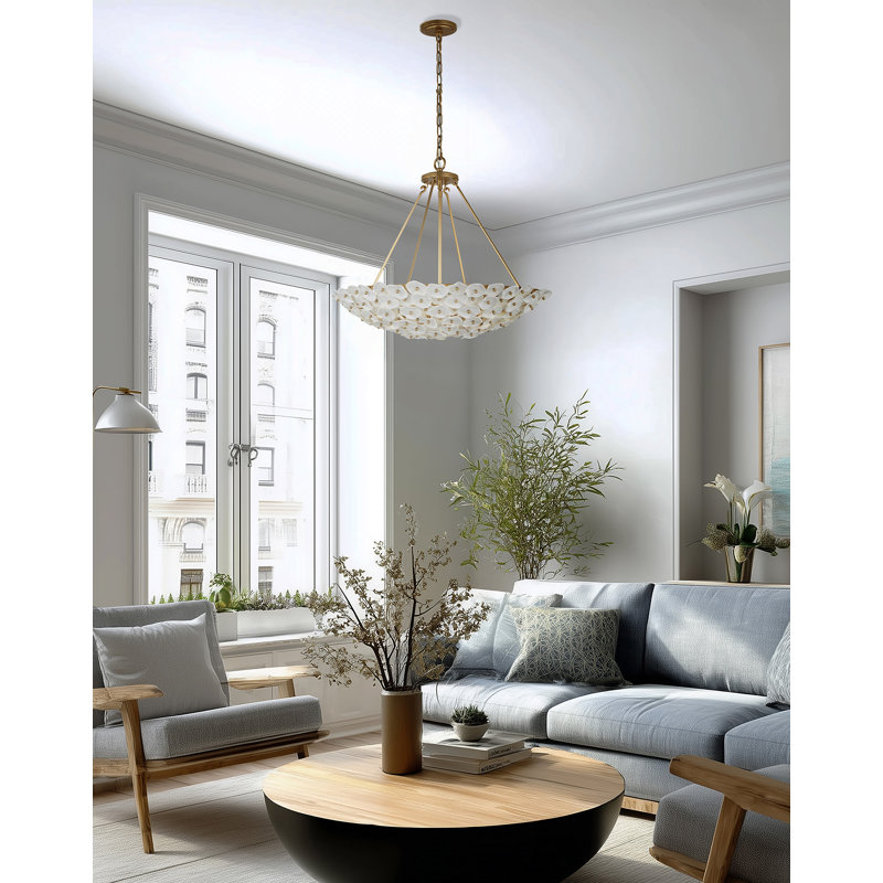 Luminaire suspendu 6 lumières 28 "Coastlyn, 240 W, Six lumières, H 24,5 po x l 24,5 po x P 28 po