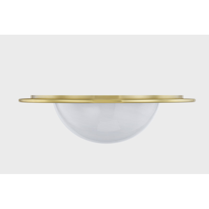 Plafonnier encastré 1 lumière Geraldton, Laiton antique, H 6 po x l 21 po x P 21 po