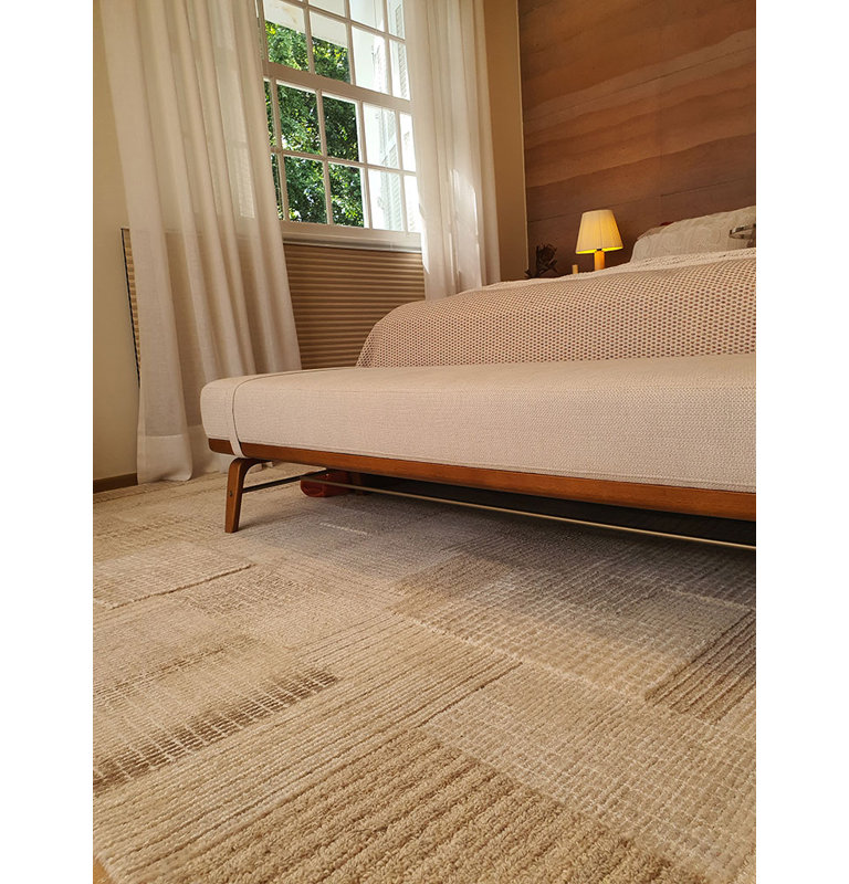 Zahi Handmade Wool Abstract Area Rug, Rectangle 5' x 8'
