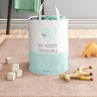 Sac de rangement en coton blanc et menthe My Hidden Treasures