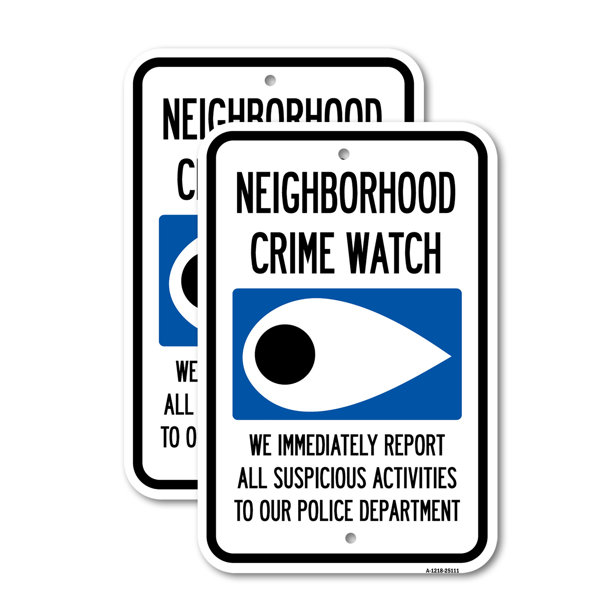 SignMission Neighborhood Crime Watch Eye Aluminum Sign | Wayfair