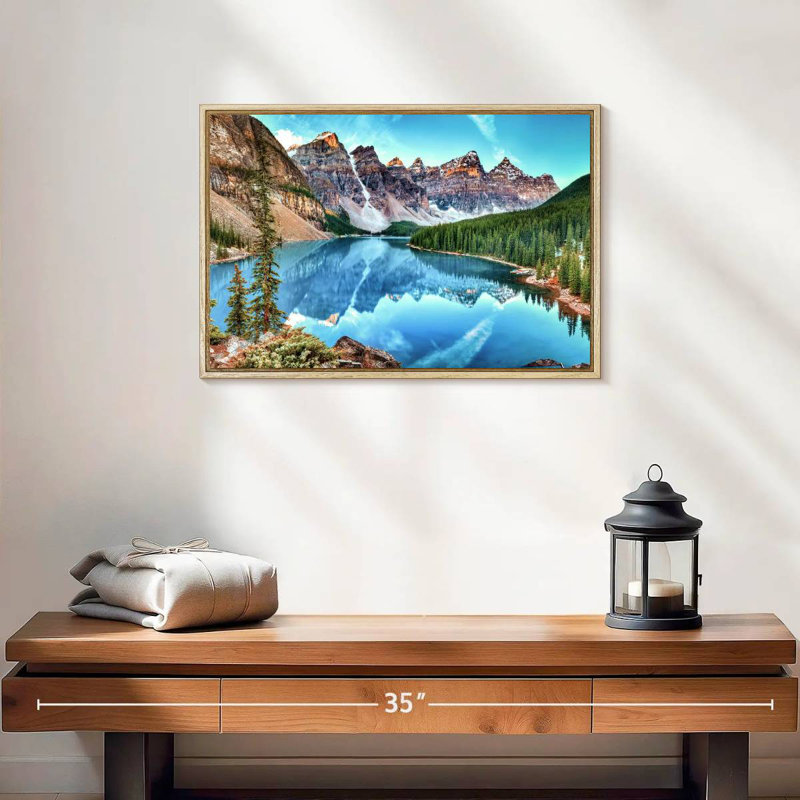 Parc national, 19 po x 13 po, Cadre flottant en bois naturel