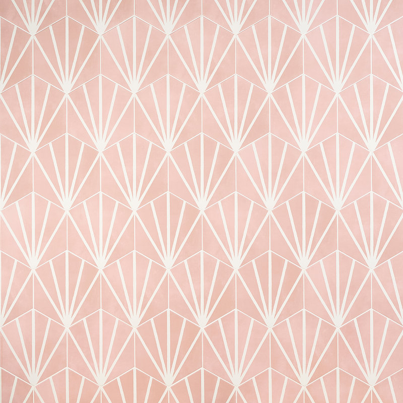 Carreau de porcelaine hexagonale 8 po GeoHex Deco, Rosé