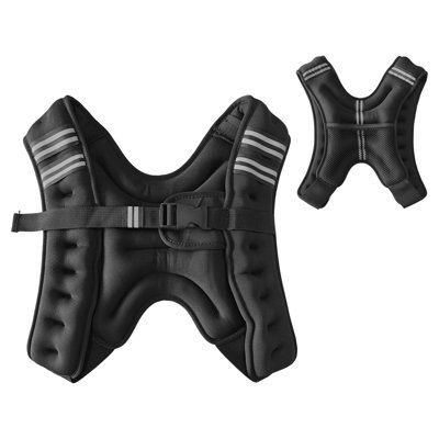 Gilet ajustable lesté pour hommes et femmes, gilet de remise en forme en néoprène 12/16 / 20/25/30 avec rayures réfléchissantes et poches de rangement en filet pour la course, la marche et l'entraînement en force à la maison