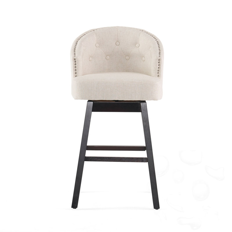 Tabouret de bar pivotant à 360 ° avec garniture cloutée