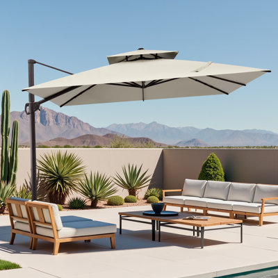 Herrell 11 x 11 Ft Square Cantilever Umbrella without Weighted Base