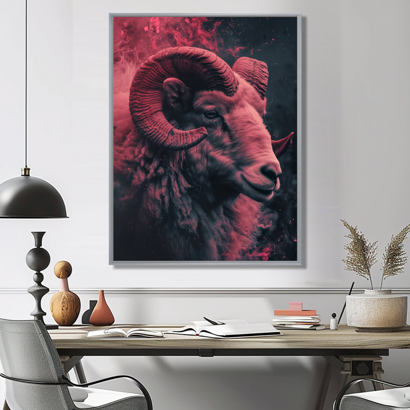 Rose, noir, astrologie, force stellaire, Bélier - astronomie, bélier, art mural, White Picture Framed, H 24 po x l 32 po