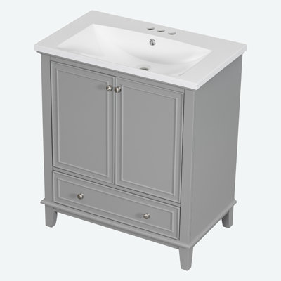 30'' Single Bathroom Vanity with Ceramic Top
