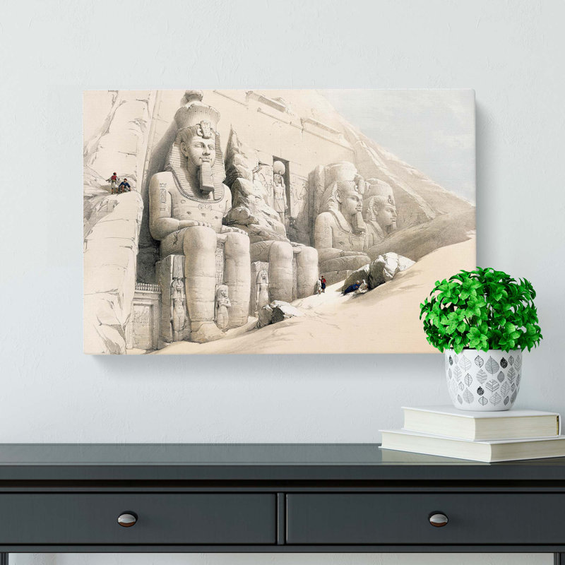 The Great Temple Of Aboosimble Nubia by David Roberts - Wrapped Canvas Painting, 50cm H x 76cm W x 3cm D