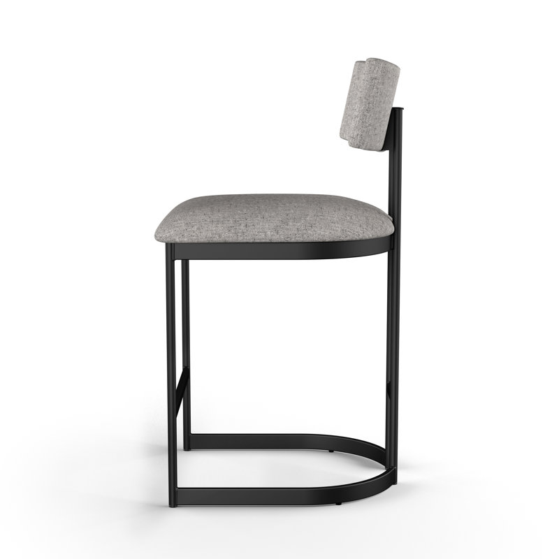 Tabouret de bar et de comptoir Lucio, Noir, Gris / noir, Tabouret de bar (siège d'une hauteur de 30,75 po)