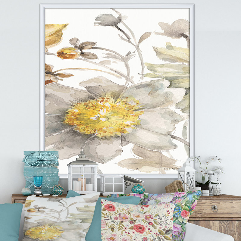 « fields of gold fleur », impression sur toile, H 46 po x l 36 po x P 1,5 po, Cadre blanc