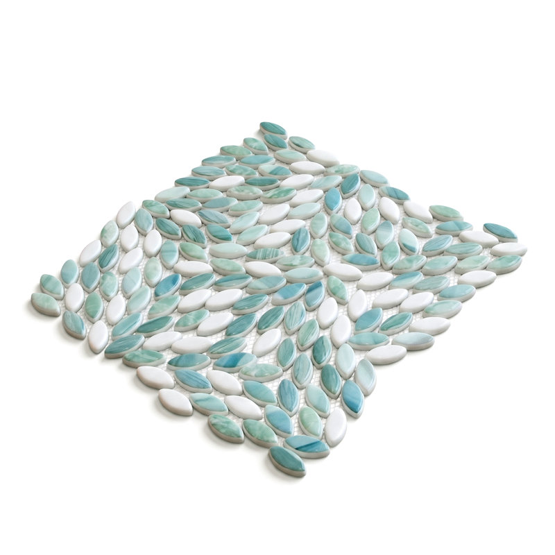 Carreau de mosaïque en verre recyclé 11,1 po x 11,4 po, Vert