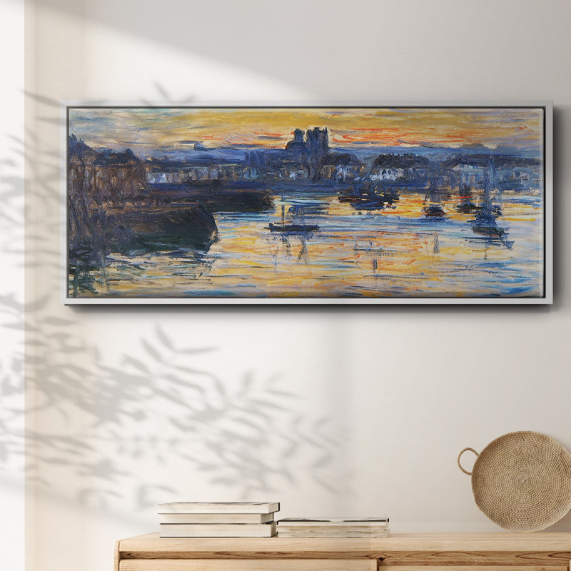 Le port de Dieppe, soirée, 1882zz - Toile encadrée, H 24 po x l 60 po