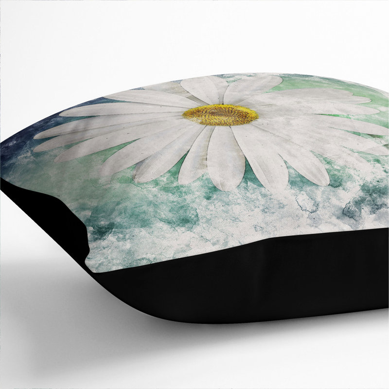 White Daisy Vol.2 Scatter Cushion, Black, 40cm H x 40cm W x 15cm D