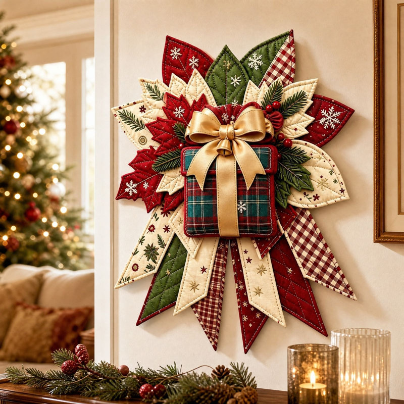 Trousse de couture pour décorations de Noël, suspension de porte matelassée, décorations de Noël