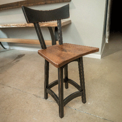 Solid Oak Wood Counter Height Swivel Stool, Provincial Finish