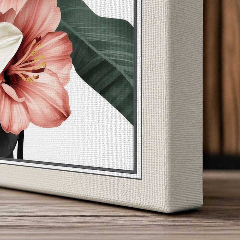 Tropical Bloom Study Botanical - Wrapped Canvas, 36x24 - 91.4 x 61.0 cm, Cream Border