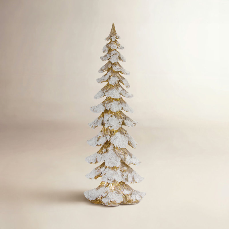 Résine arbre, Or, H 25,75 po x l 9 po x P 7 po