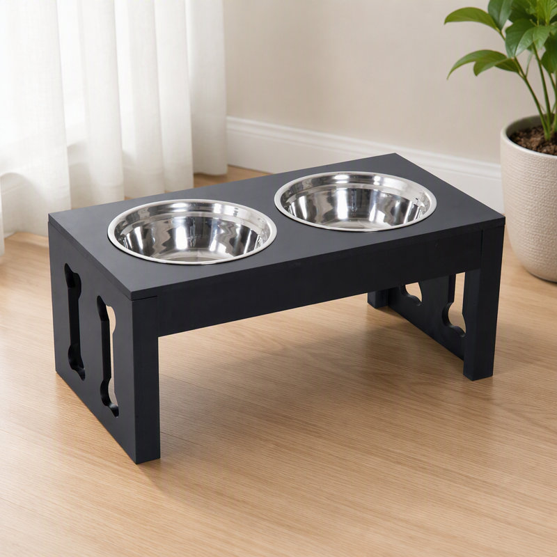 Gamelle en bois pour animaux de compagnie