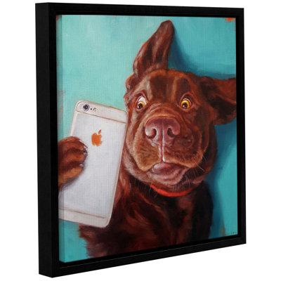 «Dog Selfie» par Poynor, impression sur toile encadrée