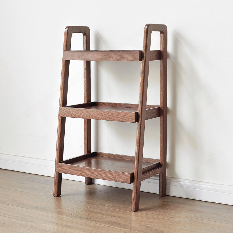 Oak Storage Bench, 3-Tier Beech Wood Shoe Rack For Entryway, Walnut
