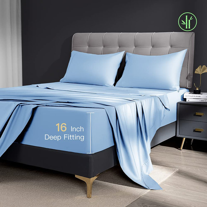 Andrick Silk Sheet Set,  Lake Blue