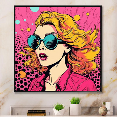 1950s Pop Art, portrait de femme rose I - impressions sur toile de célébrités