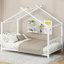 Lit plateforme simple en métal, blanc-933935585