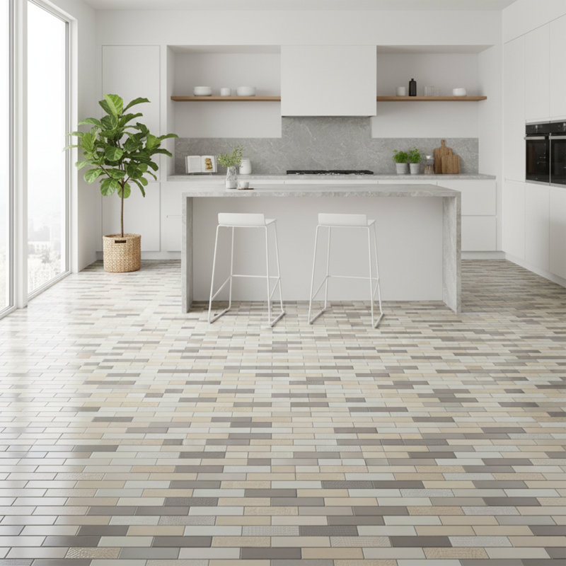 1" x 3" Flat Glass Brick Joint Mosaic Wall Tile