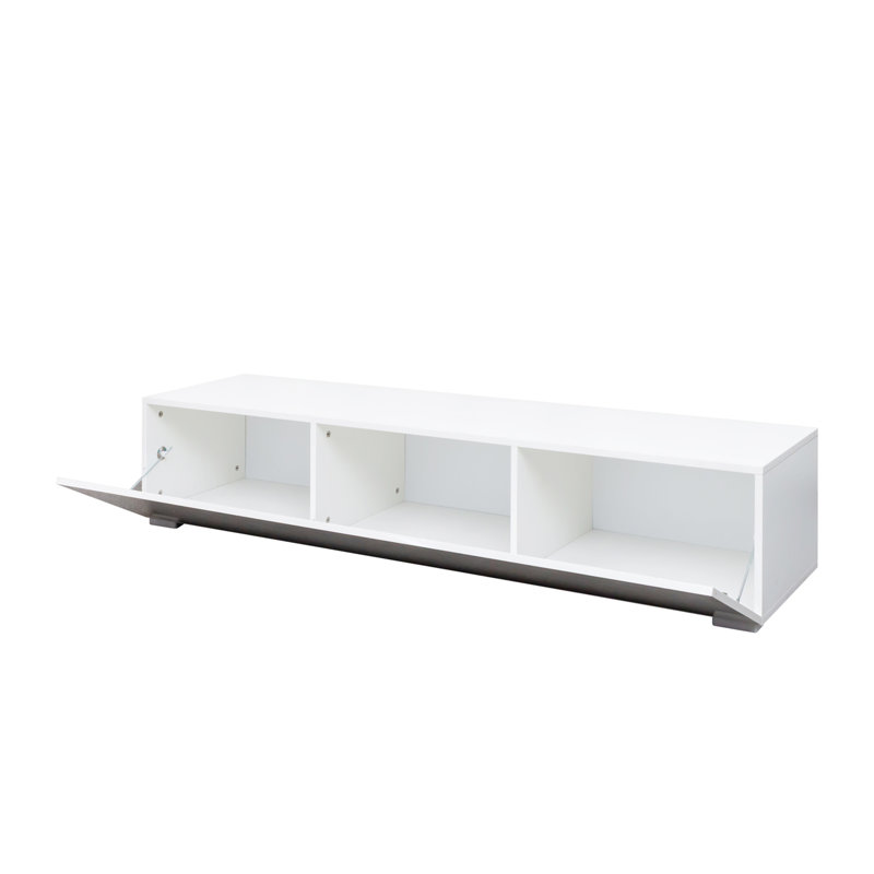 Meuble audio-vidéo moderne avec console multimédia de rangement pour le salon, Blanc