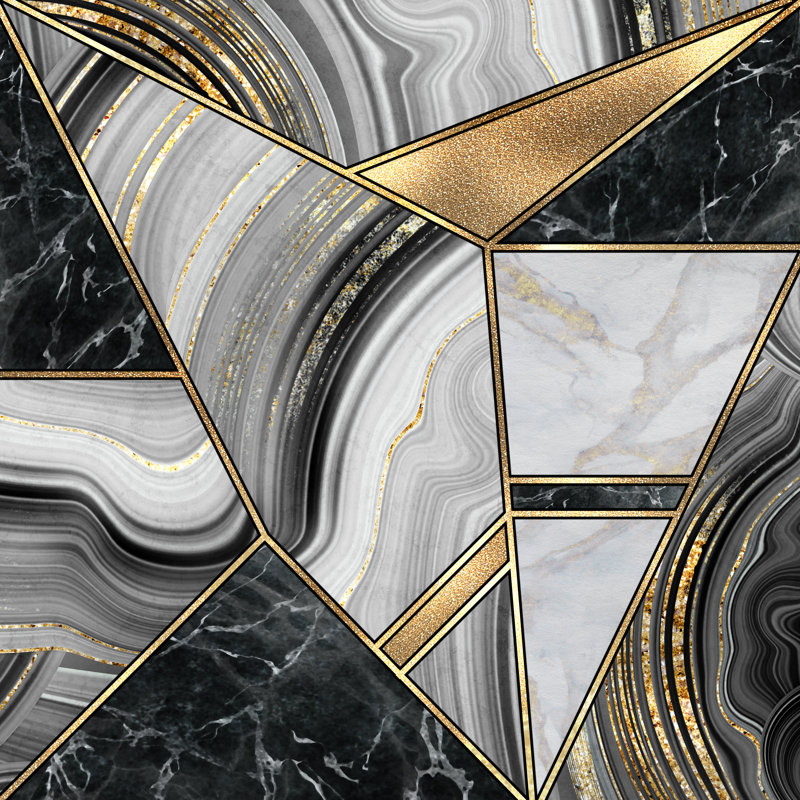 Fashion Marbling - Wrapped Canvas Print, 30cm H x 30cm W x 3.8cm D