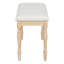 Banc de salle à manger rembourré 50,4 pouces, look rétro, 6 pieds solides, capacité de poids de 330 lb, esthétique en bois brossé blanc vieilli, support de 50,4 pouces, style usé