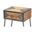 Table de chevet 1 tiroir Victoria en métal gris antique et bois blanchi chêne blanchi