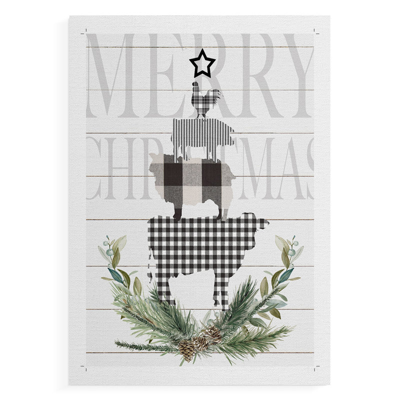 Arbre de Noël de ferme - impression sur toile seulement - non encadrée, H 12 po x l 8 po