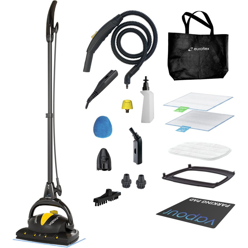 Euroflex Vapour Plus 18-piece Steam Mop With Precision Floor Care Kit; Consumer Reports Recommended; 295°f & 50 Psi Of Pressure; Kills 99.9% Bacteria & Viruses Incl. Influenza (h1n1); 5 Year Warranty