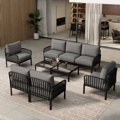 Bates Outdoor 5-Piece Conversation Set With Cushions by Latitude Run