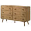 Commode de chambre à 6 tiroirs en frêne clair