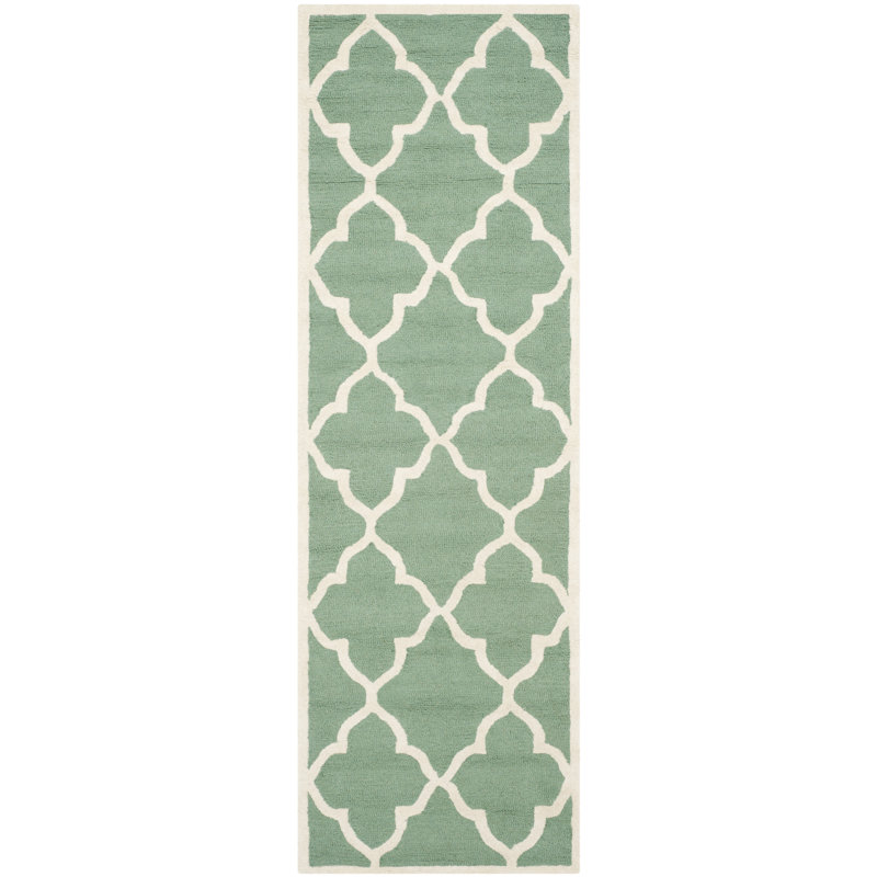 Cannen Hand Tufted Wool Geometric Rug, Runner 2'6" x 8'