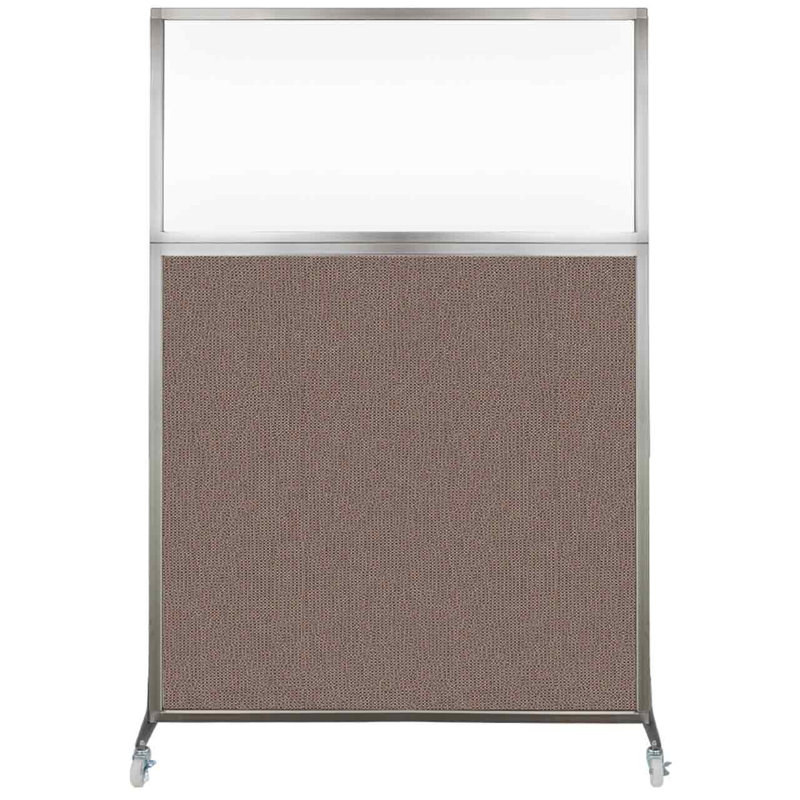 Cloison de bureau Hush - fenêtre transparente, 48", Café