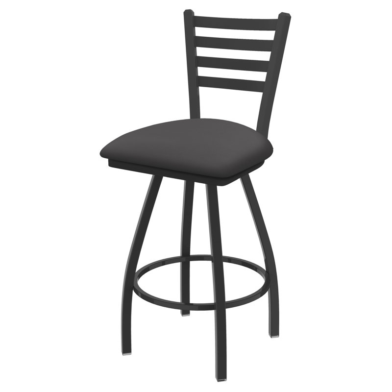 Jackie 25" Swivel Bar Stool, Pewter, Vinyl-Canter Storm
